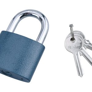 Zámok visací liatinový modrý, 3 kľúče, 63mm